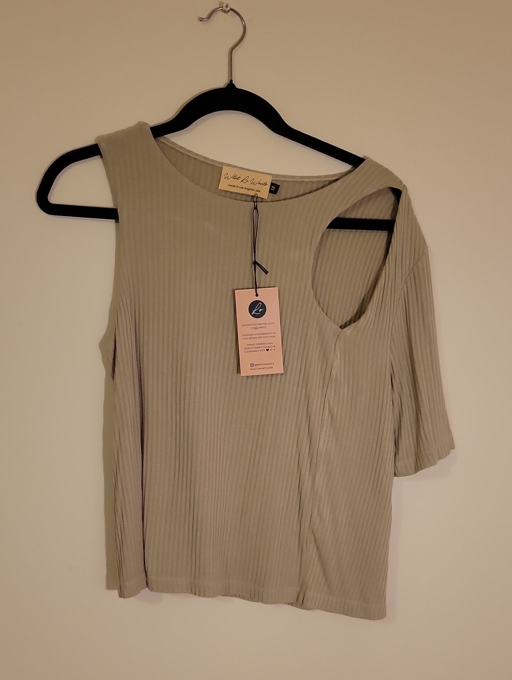 #16 Asymmetric Ribbed One-Shoulder Top